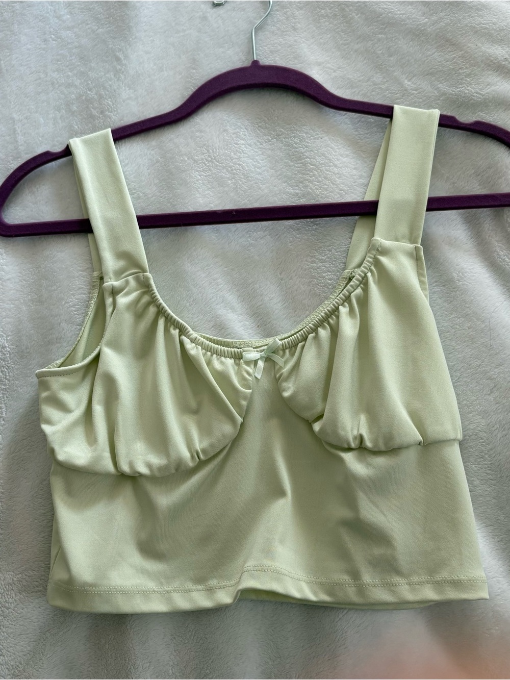 Divided Pale Green Crop Top